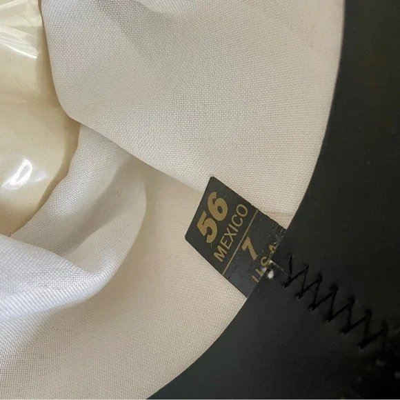 Western Express Inc. Black Felt Cowboy Hat Braided Band & Gold Accents Size 7 - Picture 3 of 9